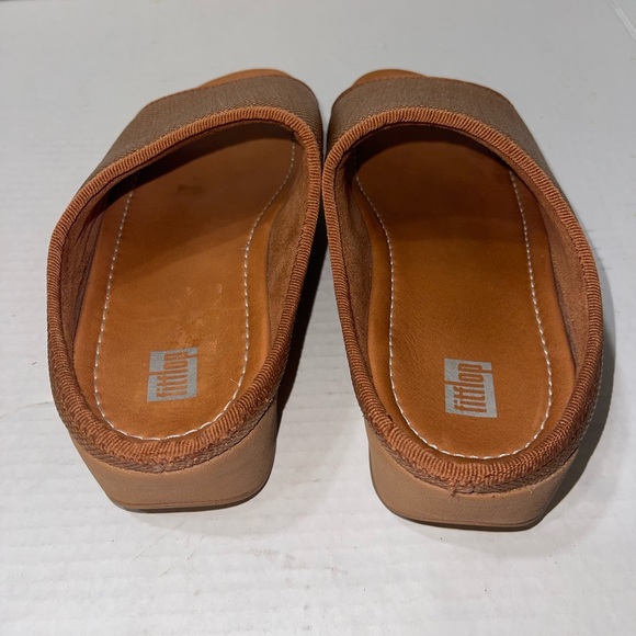 Fit Flop Nova Wedge Bohemian Sandal Fall Leather Brown‎ Sz 7 Comfy Outdoor - Picture 4 of 7